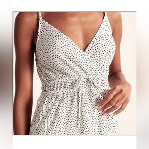 Abercrombie & Fitch black and white polka dot cami satin material with tie NWT